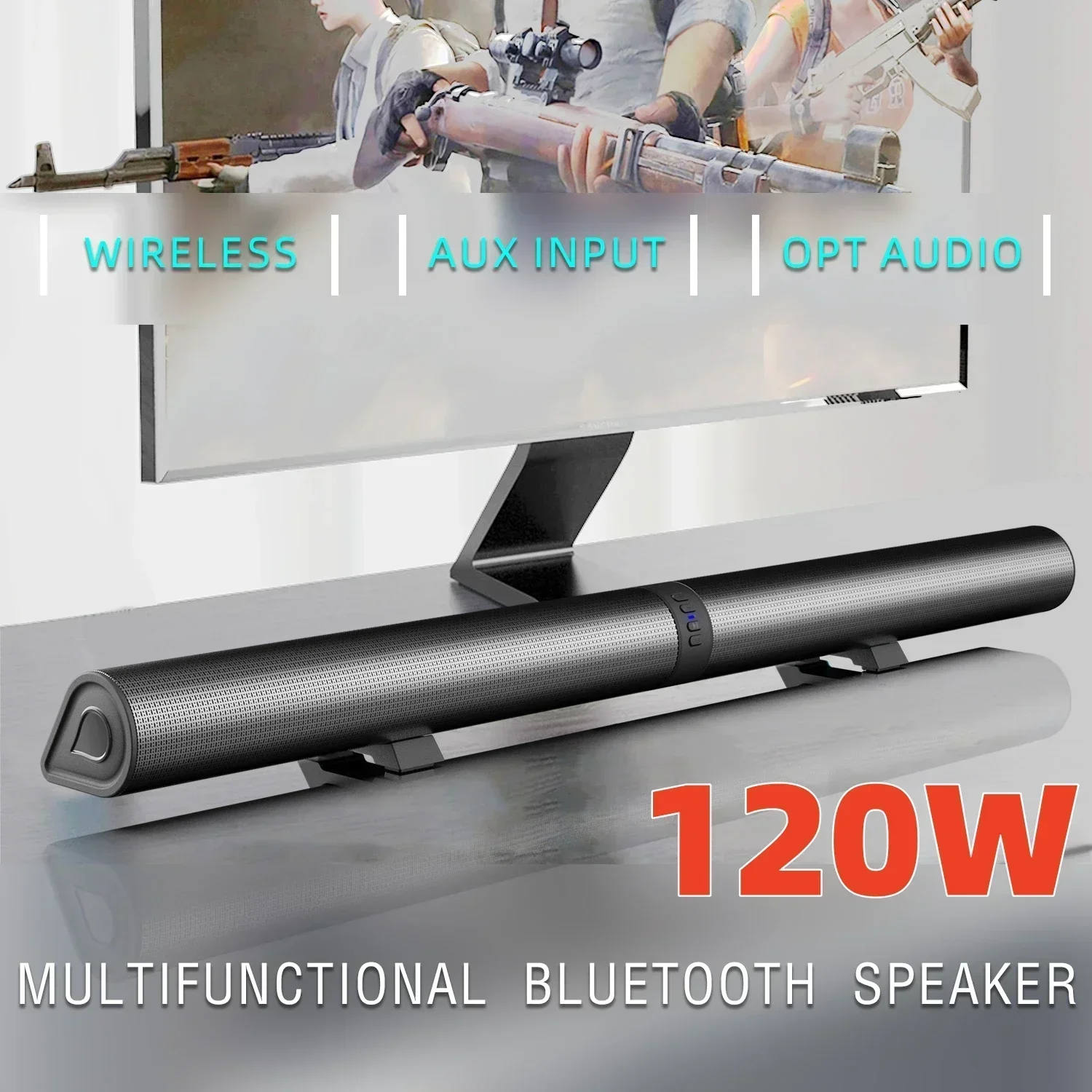 Tv Soundbar Optical Bluetooth 120W - 120W BS-56 TV Bluetooth-luidsprekers AUX/BT/OPT-verbindingen Soundbars