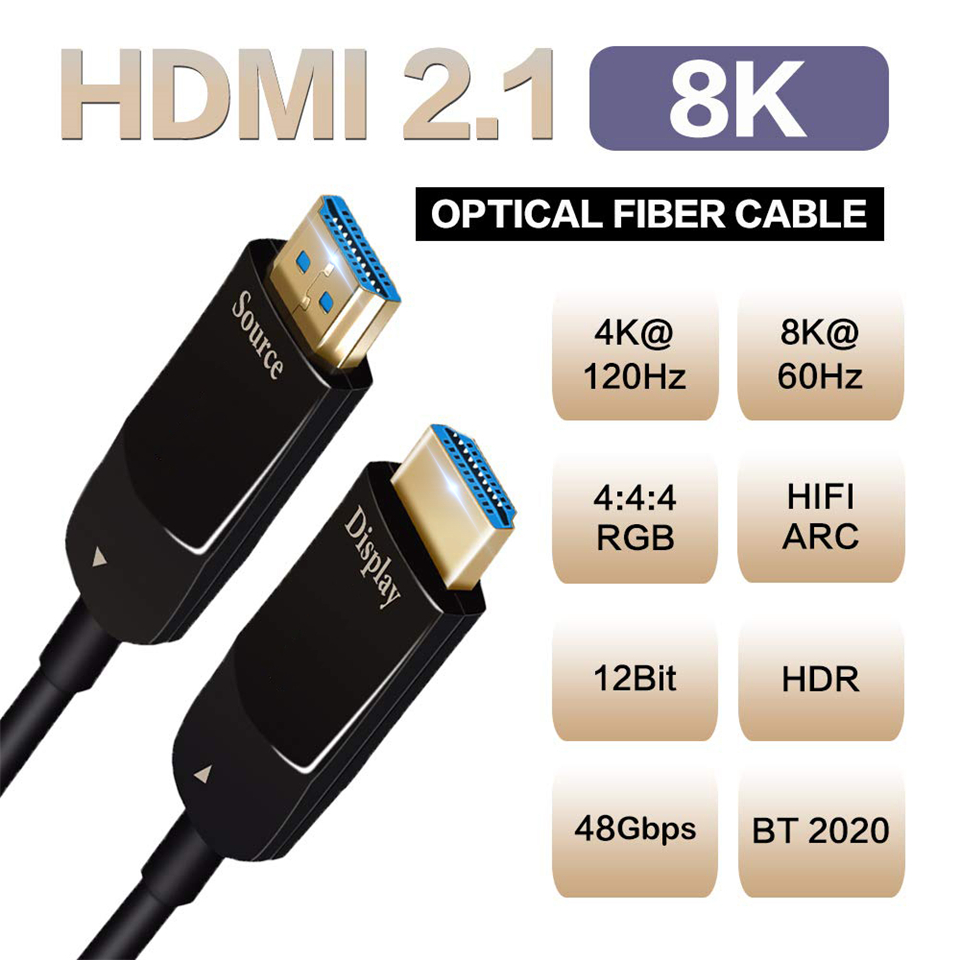 Hdmi 2.1 Cable 8K 60Hz 48Gbps Earc - Navceker Glasvezel 8K 60Hz Hdmi 2.1-Compatibel