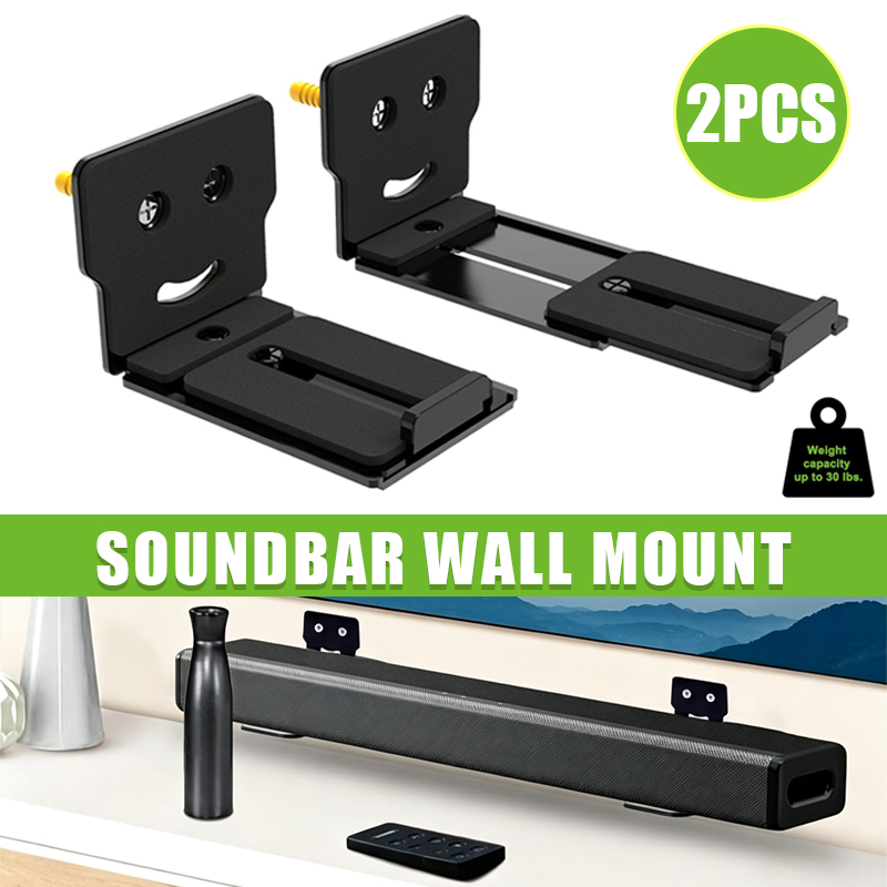 Soundbar Wall Mount Bracket Universal - 2 stuks wandbeugel voor soundbar, universele