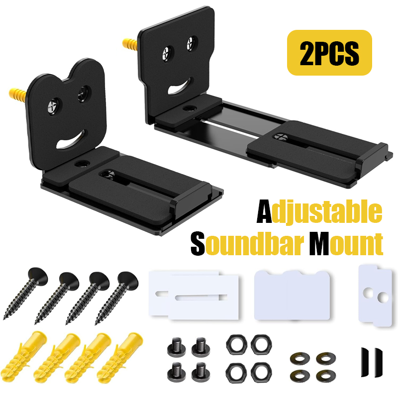 Soundbar Wall Mount Bracket Universal - 2 STUKS Verstelbare Soundbar Mount Universele
