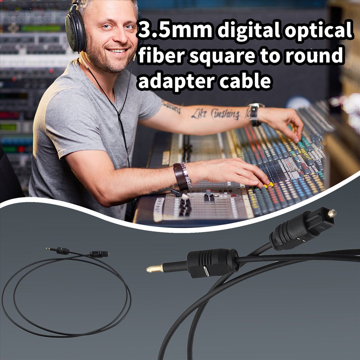 Optical Audio Cable Toslink Gold Plated - A14M 1m 3ft Toslink naar Mini