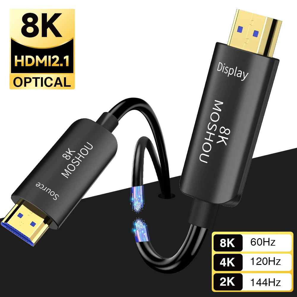 MOSHOU 8K optische HDMI 2.1-ka - Hdmi 2.1 Cable 8K 60Hz 48Gbps Earc recensie en prijs