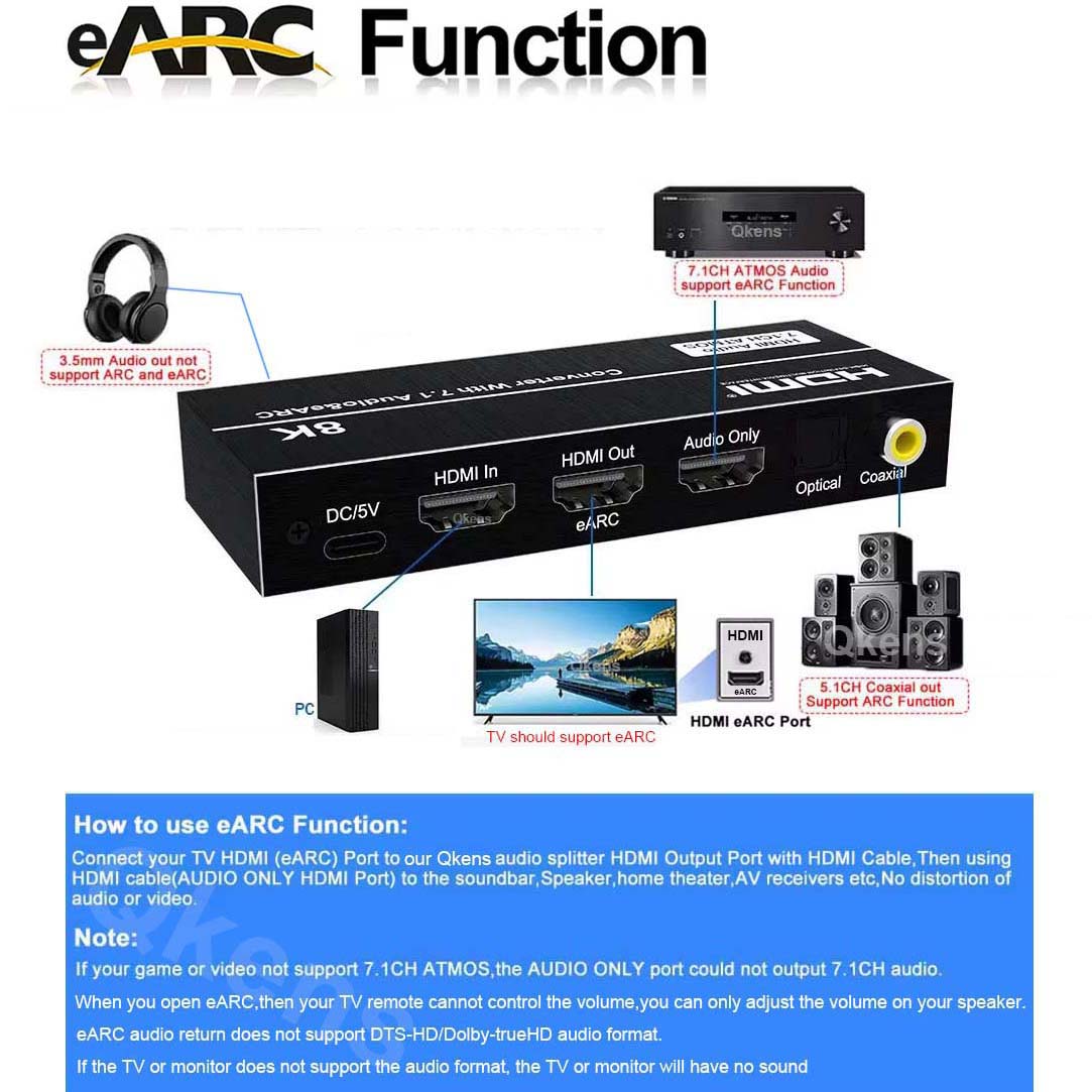 8K HDMI Audio Extractor 4K@120 - Dolby Atmos Soundbar Hdmi Earc recensie en prijs