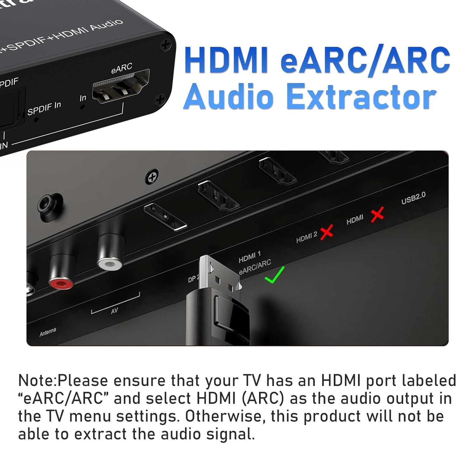 eARC/ARC Audio Extractor HDMI  - Dolby Atmos Soundbar Hdmi Earc recensie en prijs
