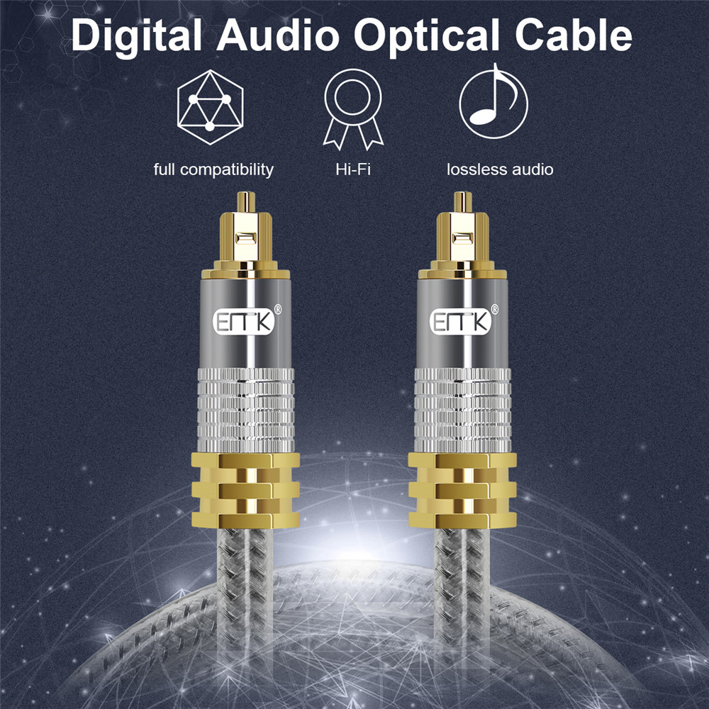 Emk Top Grade OD8.0mm Spdif Op - Optical Audio Cable Toslink Gold Plated recensie en prijs