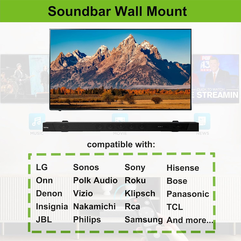 2 STUKS Verstelbare Soundbar M - Soundbar Wall Mount Bracket Universal recensie en prijs
